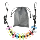 Retractable Portable Clothesline for Travel – 12 Clothespins & Anti-Skid Clips
